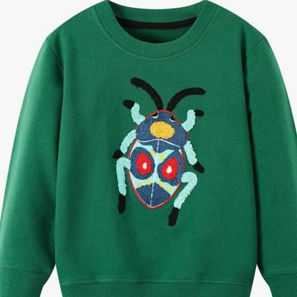 Other - NWT TODDLER BOY SWEATSHIRT Green Long Sleeve BUGS INSECT 3T